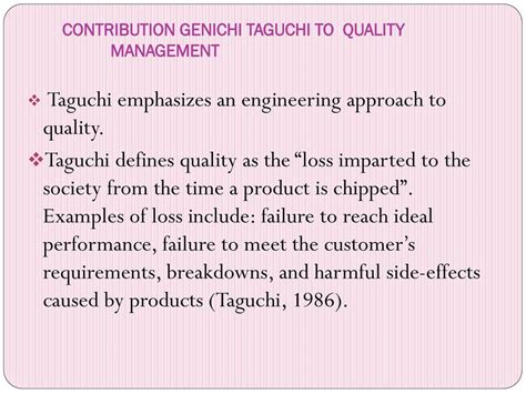 genichi taguchi contribution to quality management|Taguchi’s Quality Philosophy: Analysis and Commentary.